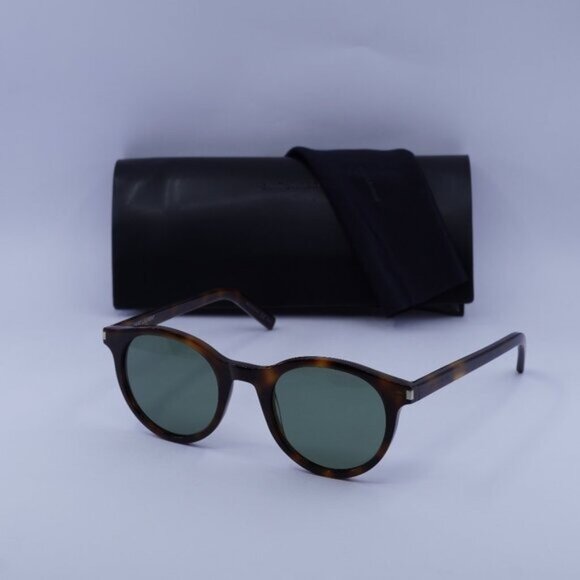 Saint Laurent SL342 003 Round Sunglasses - Havana/Green main image 5